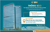 VNI THÔNG BÁO THAY ĐỔI ĐỊA CHỈ TRỤ SỞ CHÍNH 